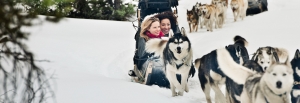 woman dogsledding