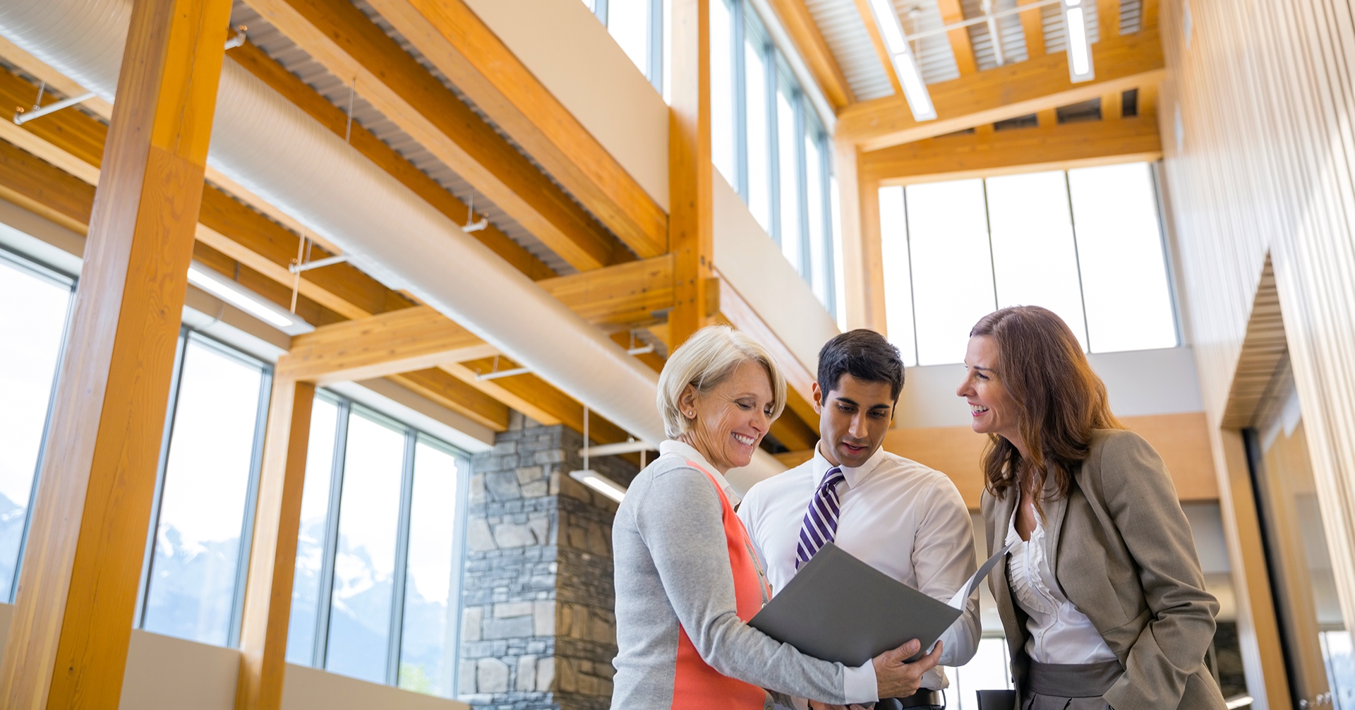 people discussing work at a networking event