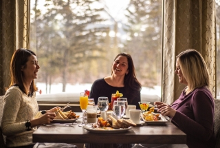 a group of woman enjoying brunch at stirling lounge and grill