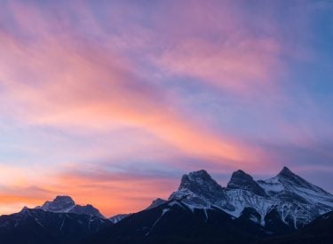 Three Sisters Mountains at Sunrise