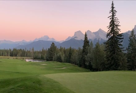 A fairway at sunset a the silvertip resort