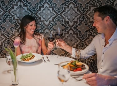 A couple having dinner at The Stirling restaurant