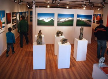 Exhibition at the Carter Ryan Gallery with sculptures and paintings