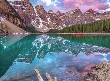 Moraine Lake at sunset