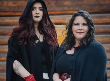 two tour guides from banff canmore ghost walks